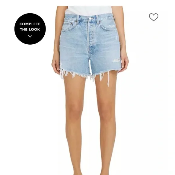 Agolde Parker Long Jean Shorts - Picture 1 of 8